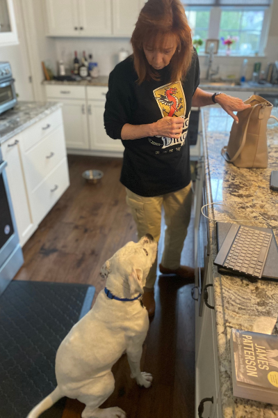Jackie Trottmann and dog, Loki.